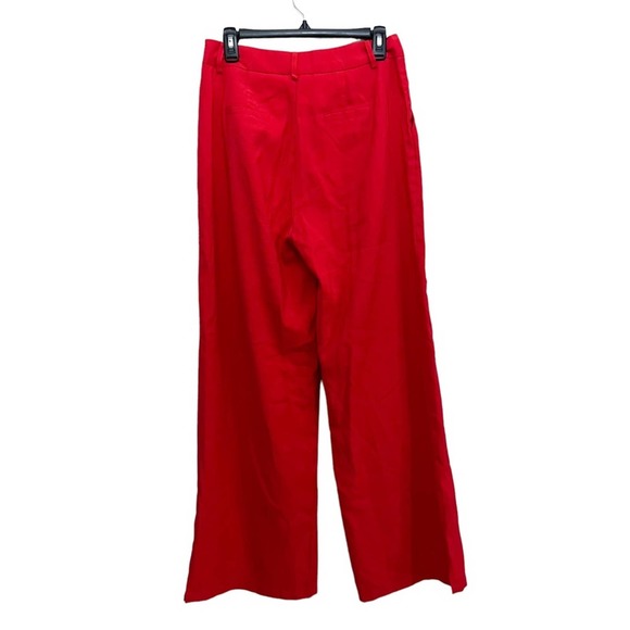 Molly Bracken High Rise Wide Leg Trouser Red Pants Size Medium - Picture 10 of 12